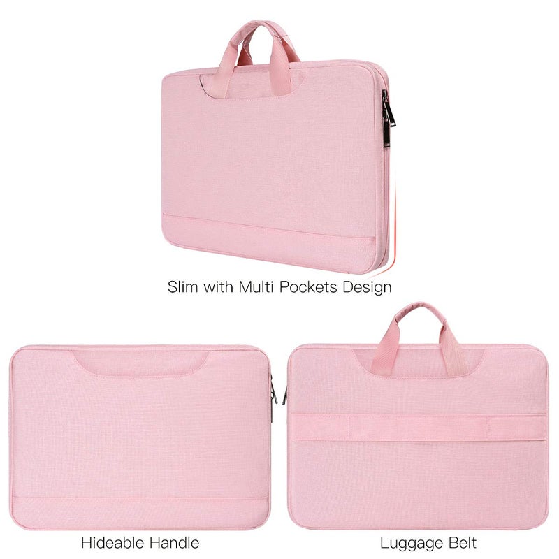 imComor 14 15 Inch Laptop Case Women Ladies Bag TSA Laptop Sleeve for MacBook Pro 14" M5/M4/M3/M2/M1, Macbook Air 15 M4/M3, Dell XPS 15/Inspiron 14, Acer HP Lenovo ASUS Chromebook 14" Notebook Case Bag, Pink - Image 3